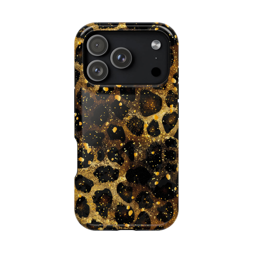 Gilded Leopard MagSafe case for iPhone 18 Pro, glossy finish