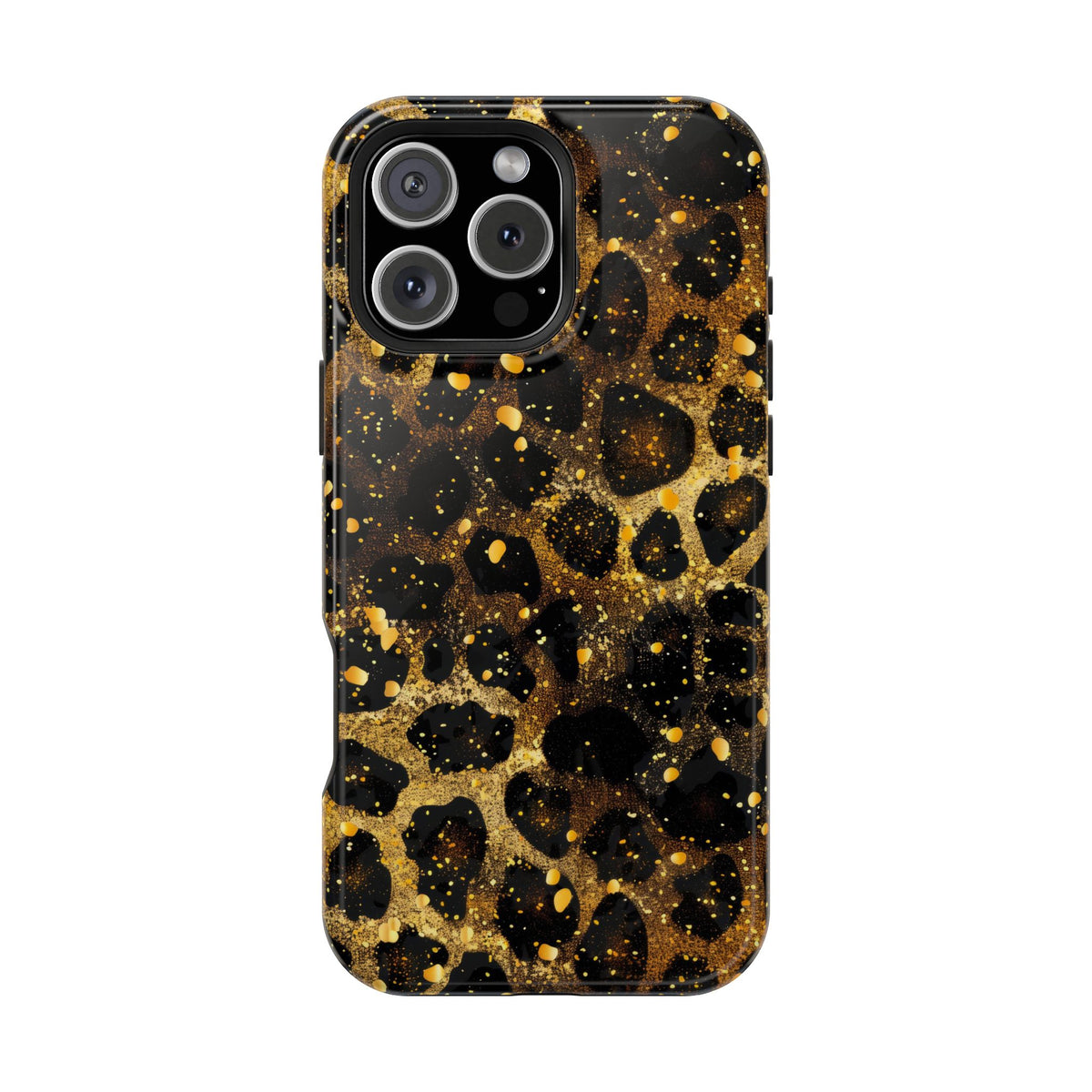 Gilded Leopard MagSafe case for iPhone 16 Pro Max, glossy finish