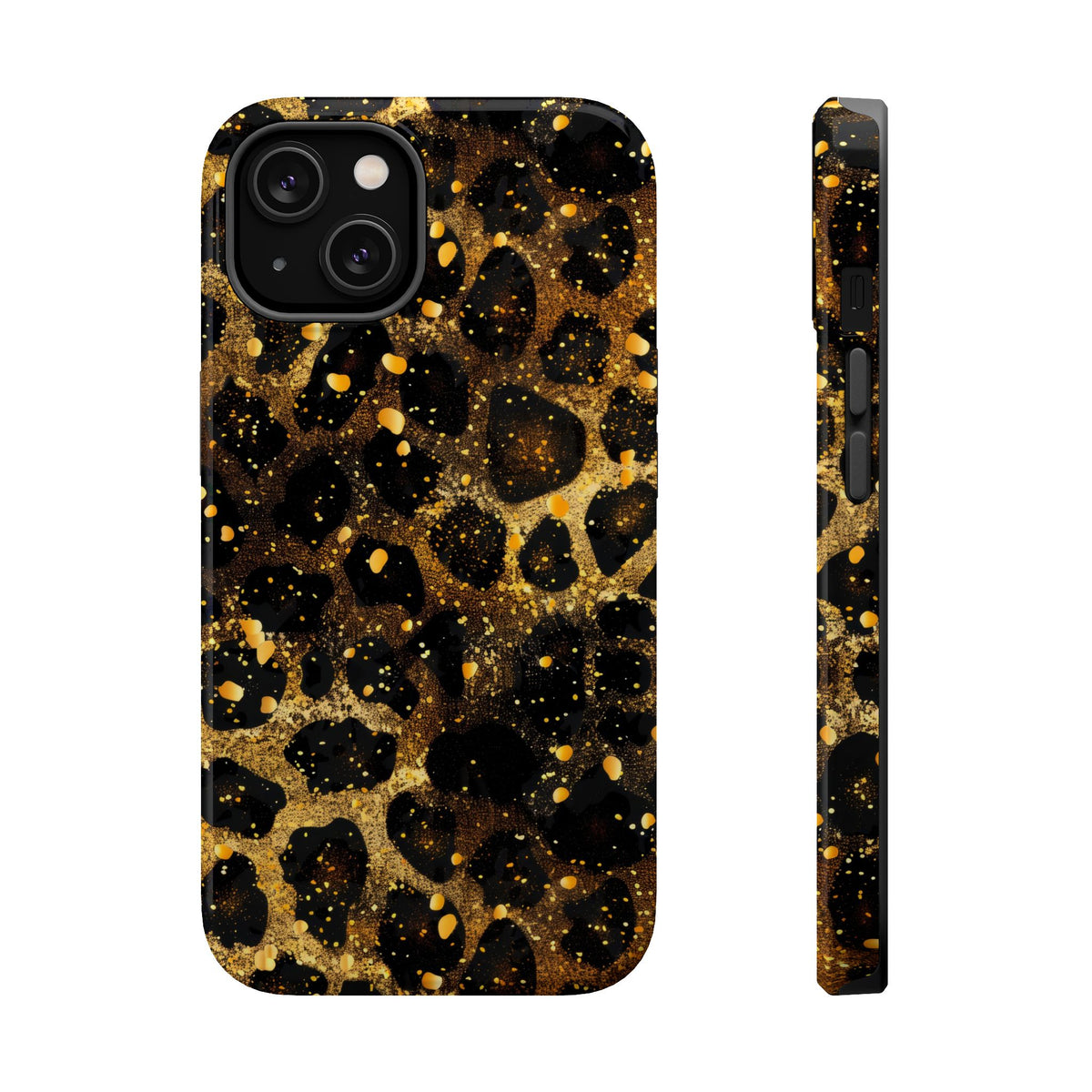 Gilded Leopard MagSafe case for iPhone 14, glossy finish