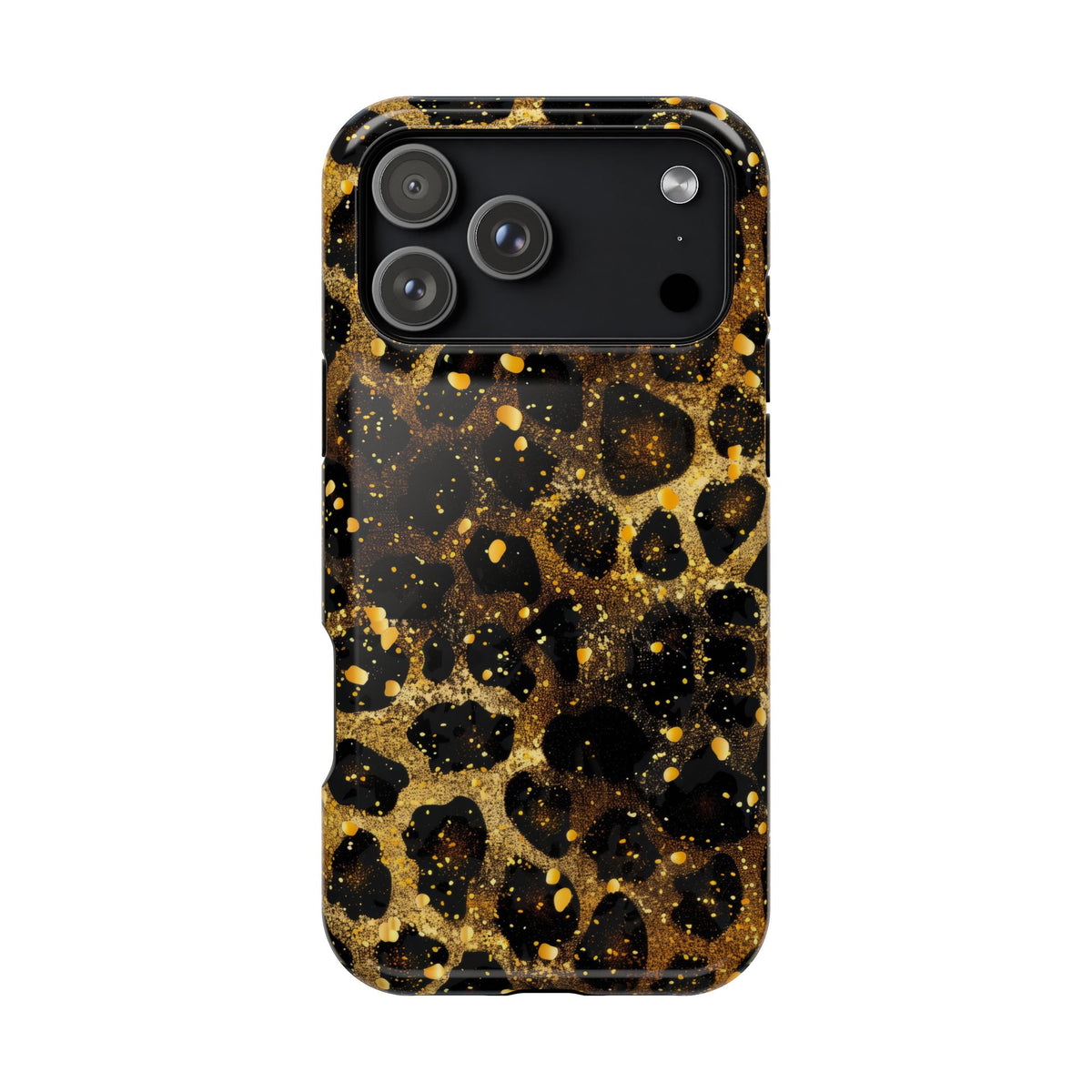 Gilded Leopard MagSafe case for iPhone 17 Pro Max, glossy finish