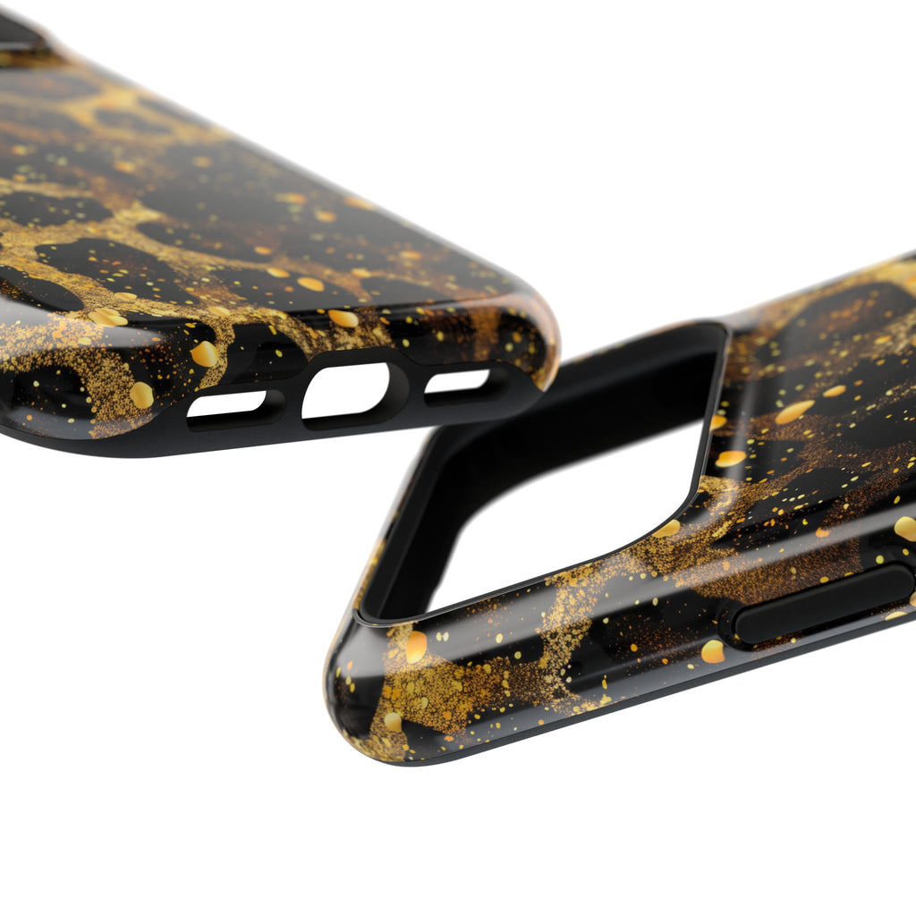 Gilded Leopard MagSafe case, close-up at an angle
