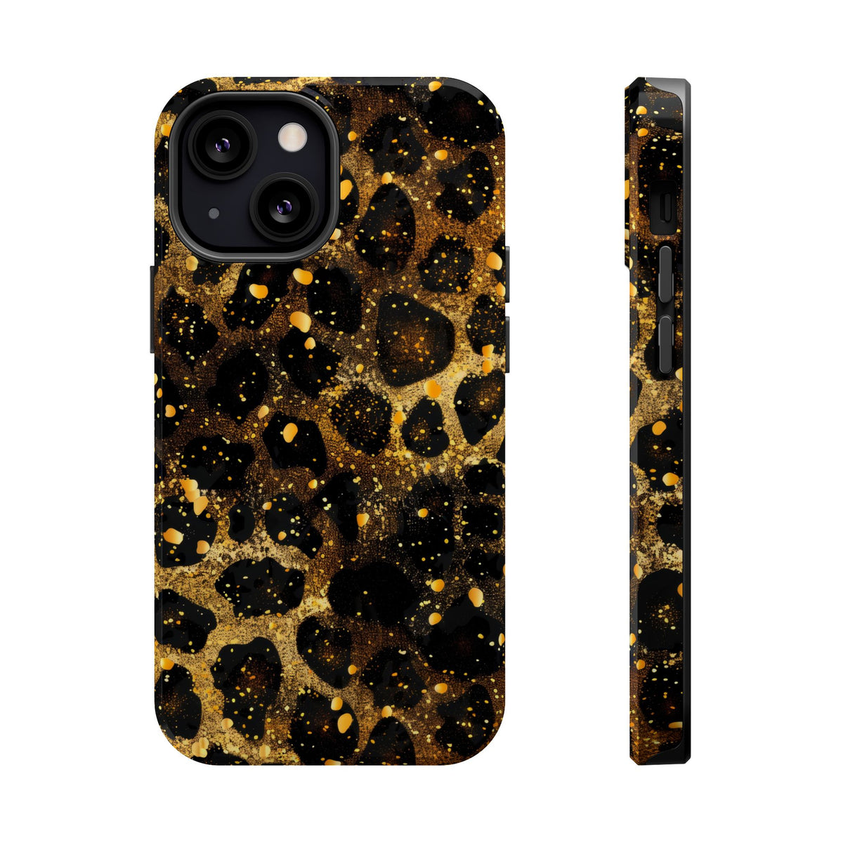 Gilded Leopard MagSafe case for iPhone 13 Mini, glossy finish