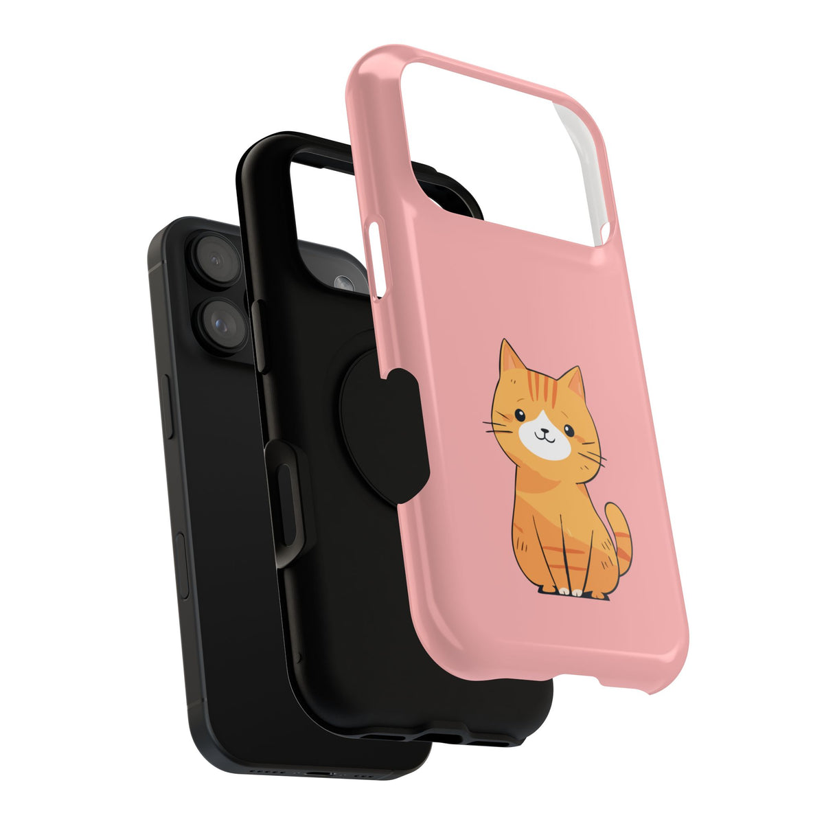 Ginger Kitten protective phone case, close-up of the dual-layer construction