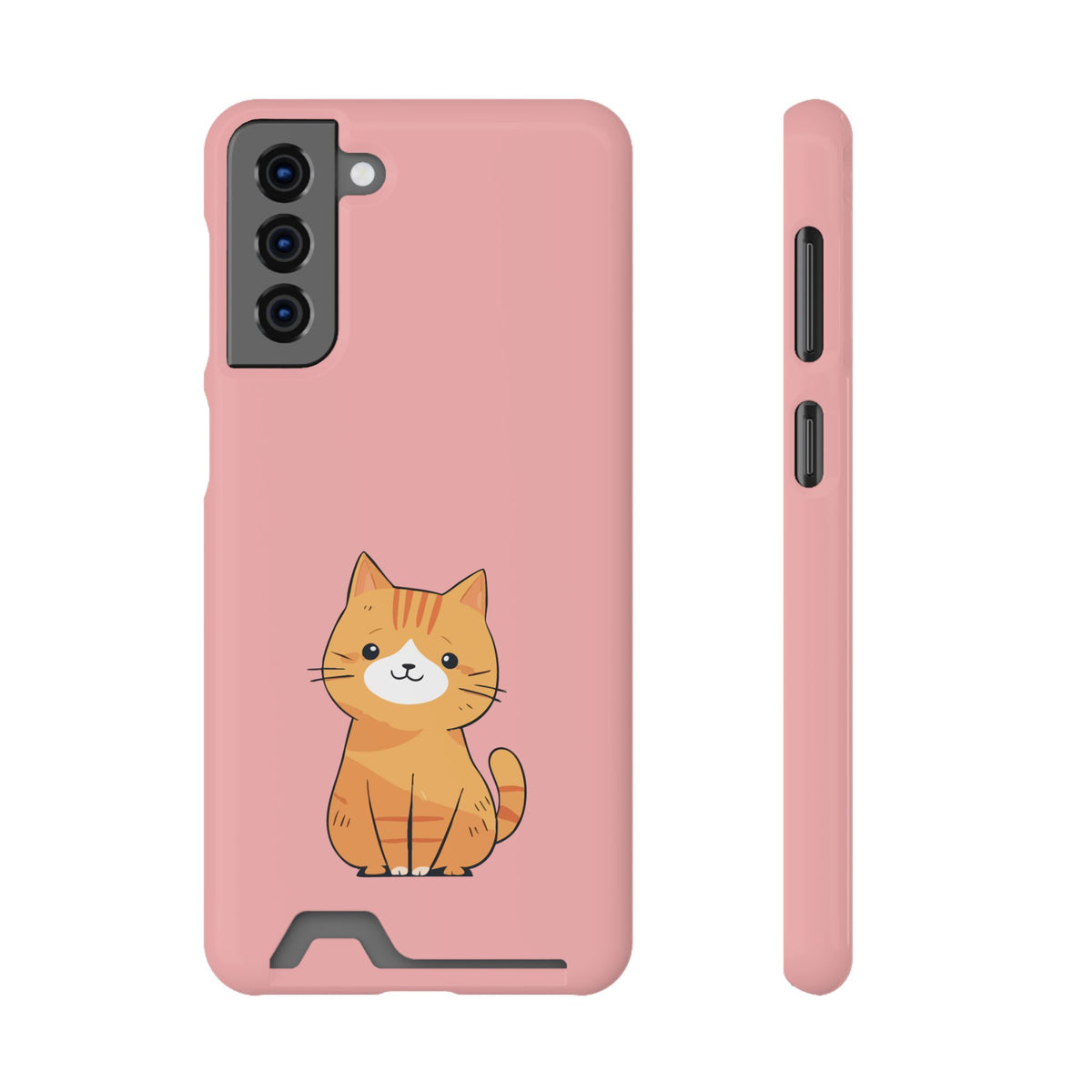 Ginger Kitten phone case with card holder for Samsung Galaxy S21 Plus, glossy finish