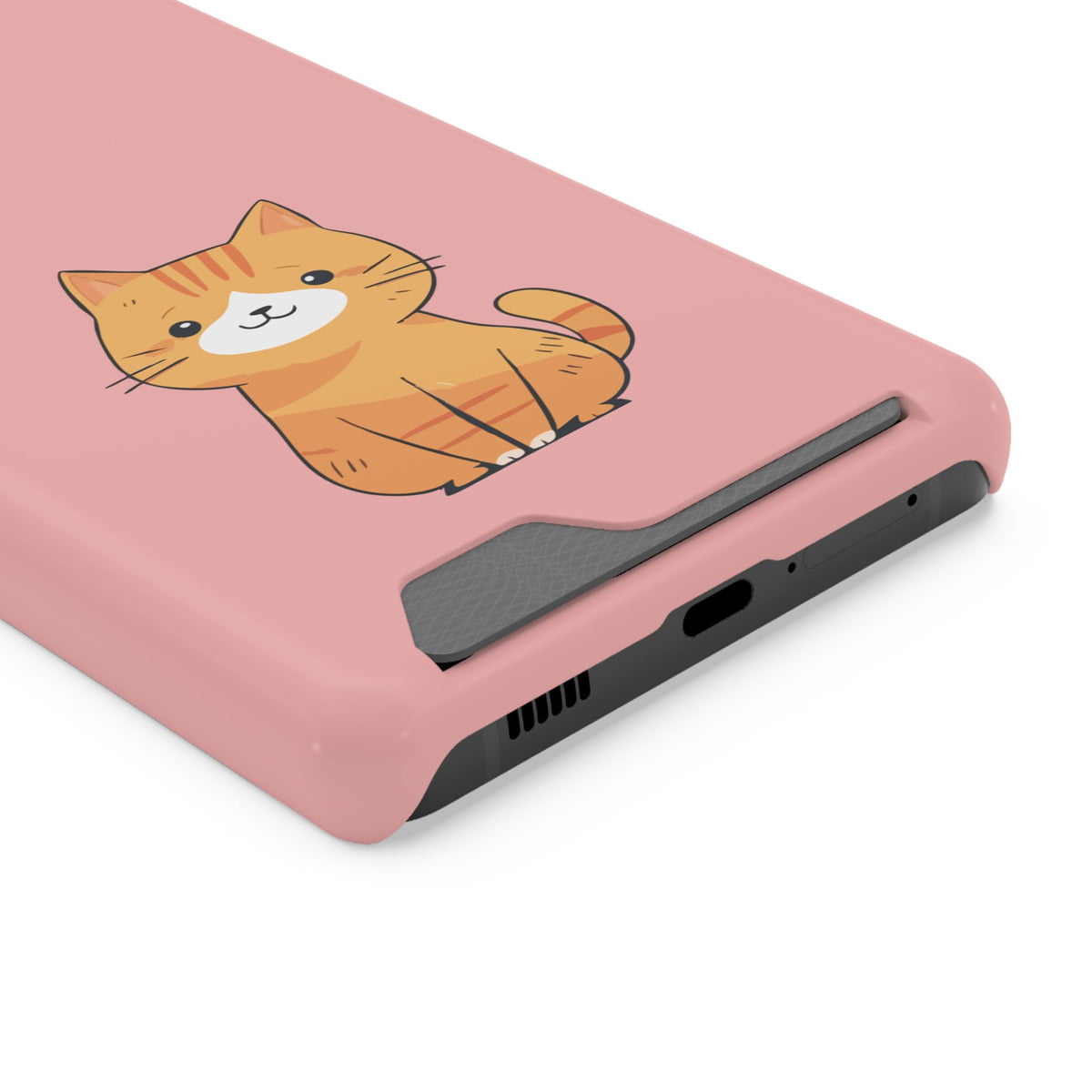 Ginger Kitten phone case with card holder for Samsung Galaxy S21 Ultra, glossy finish