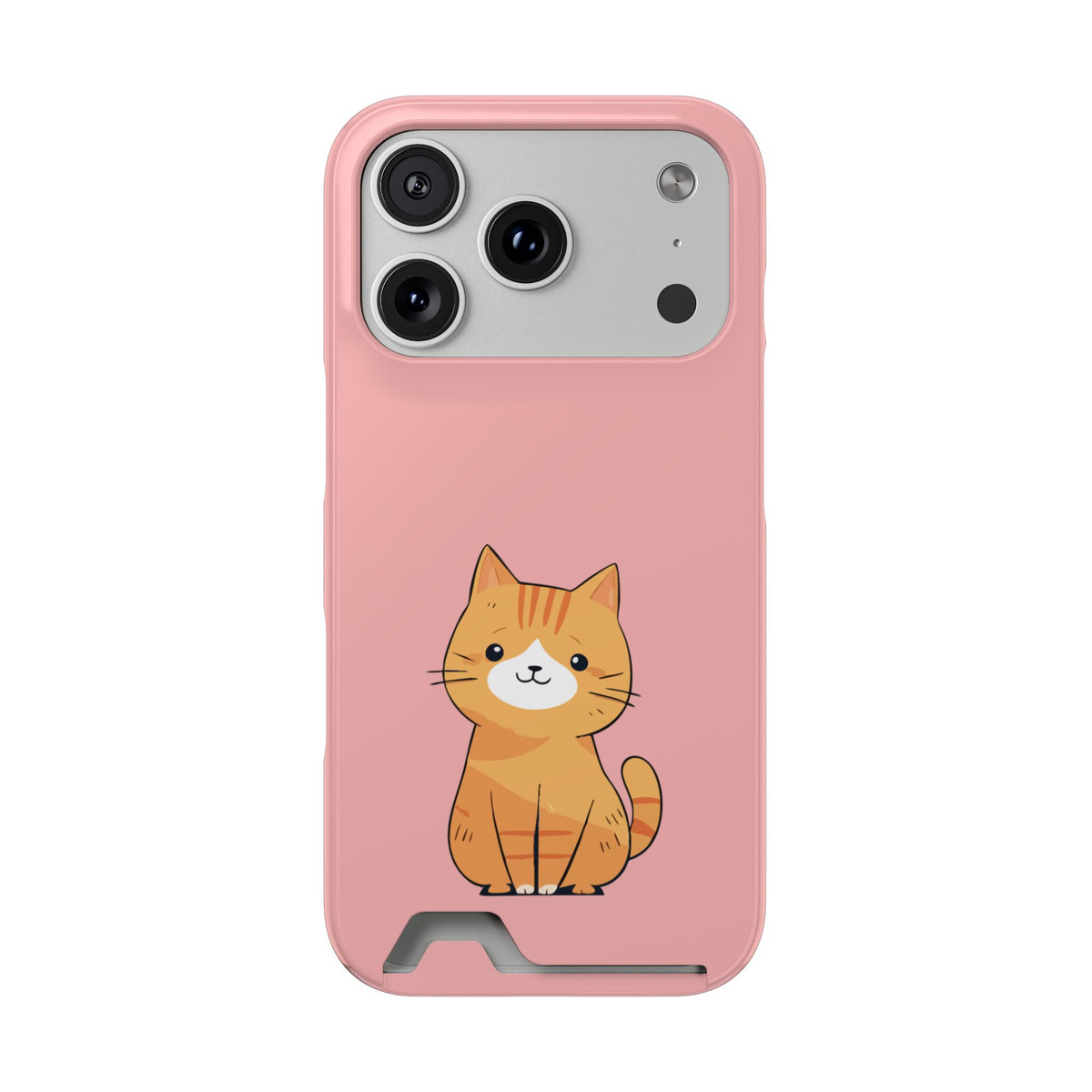 Ginger Kitten phone case with card holder for iPhone 17 Pro, glossy finish