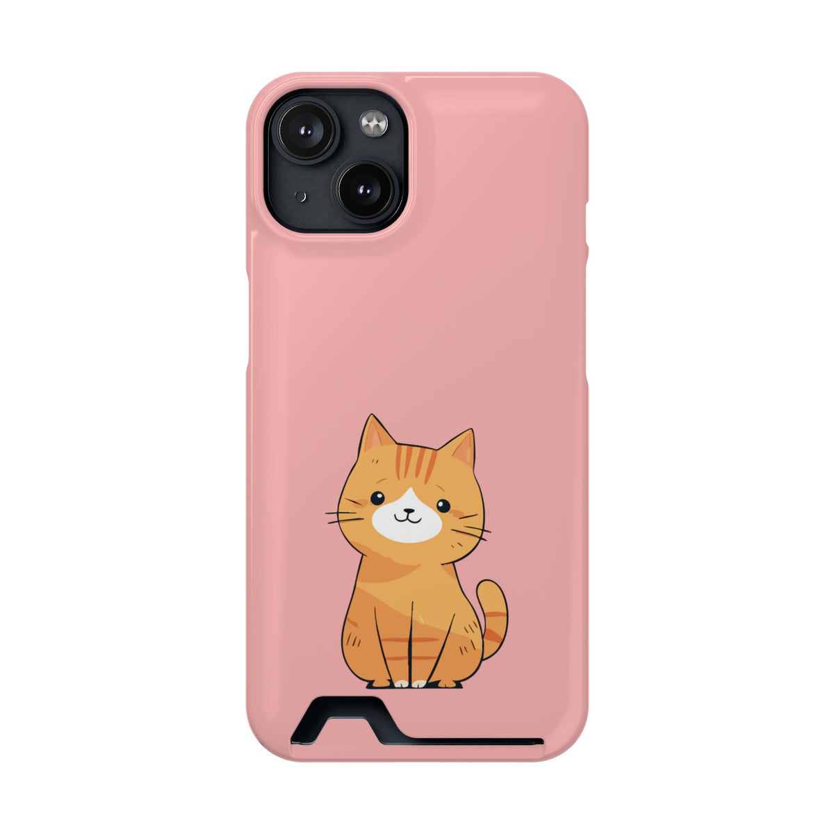 Ginger Kitten phone case with card holder for iPhone 14, glossy finish