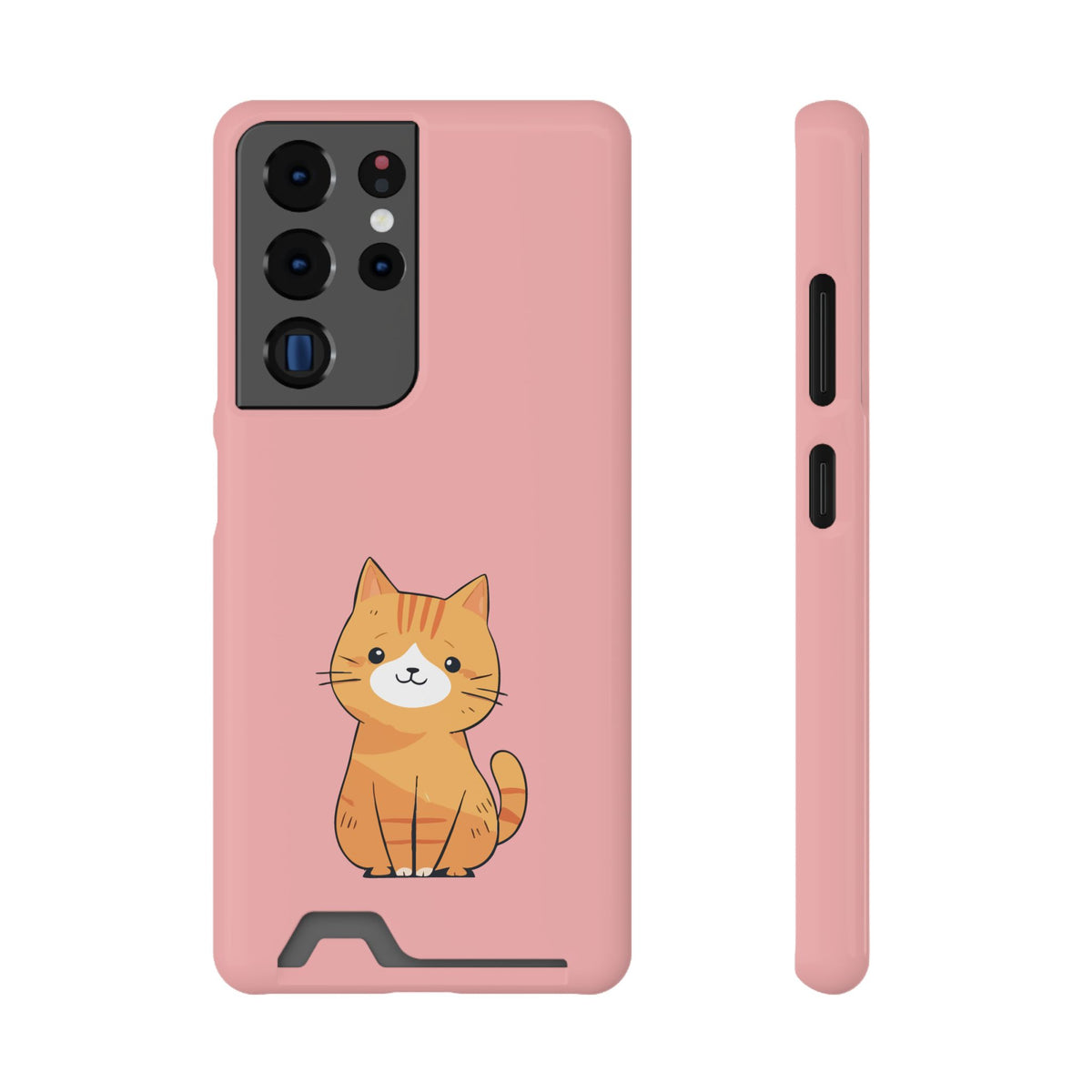 Ginger Kitten phone case with card holder for Samsung Galaxy S22 Plus, glossy finish