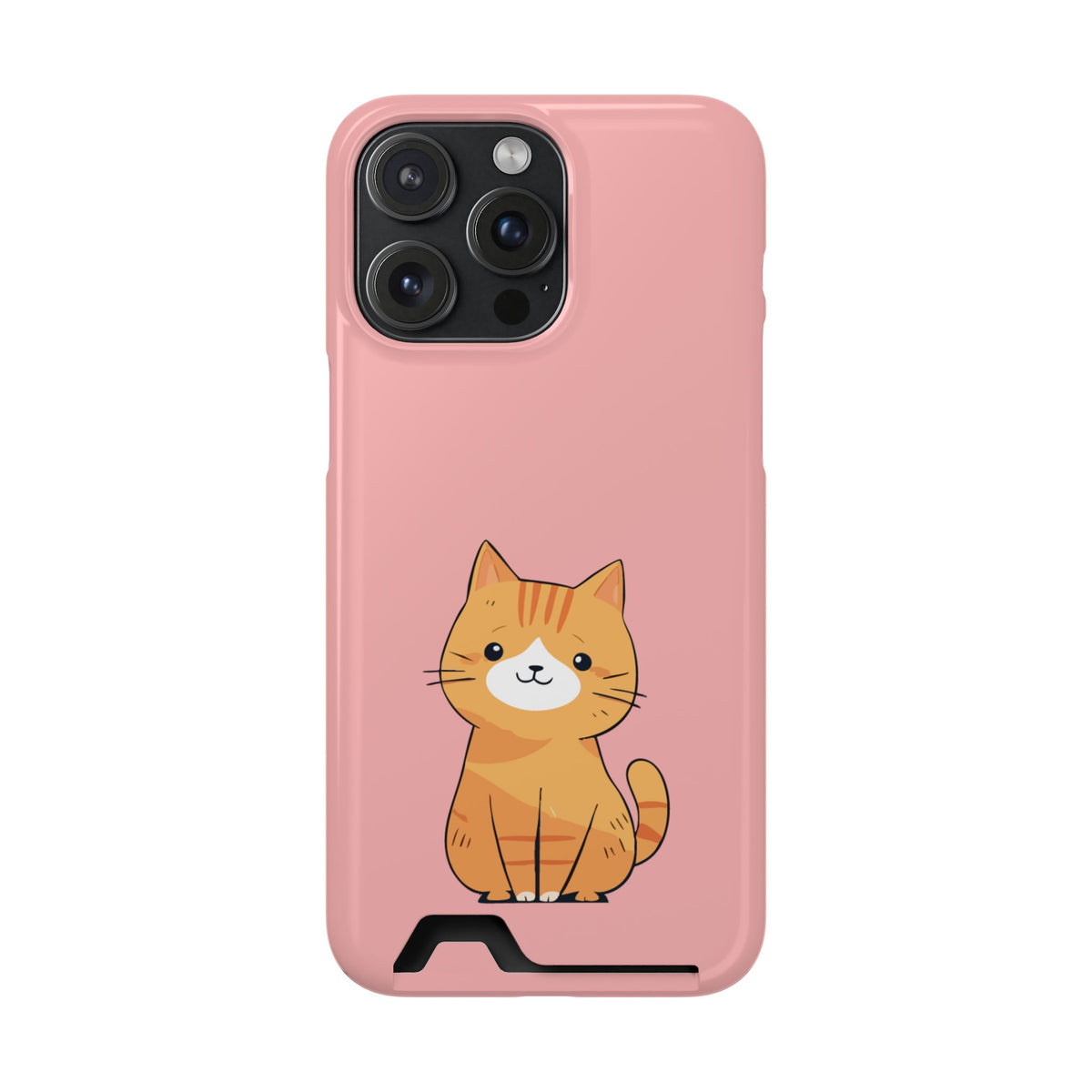 Ginger Kitten phone case with card holder for iPhone 15 Pro Max, glossy finish
