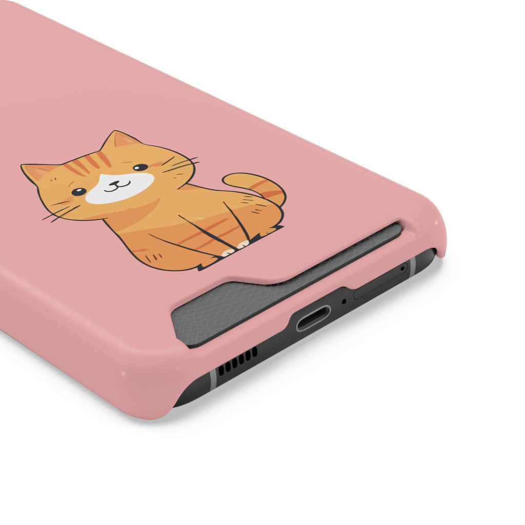 Ginger Kitten phone case with card holder, close-up of the card slot