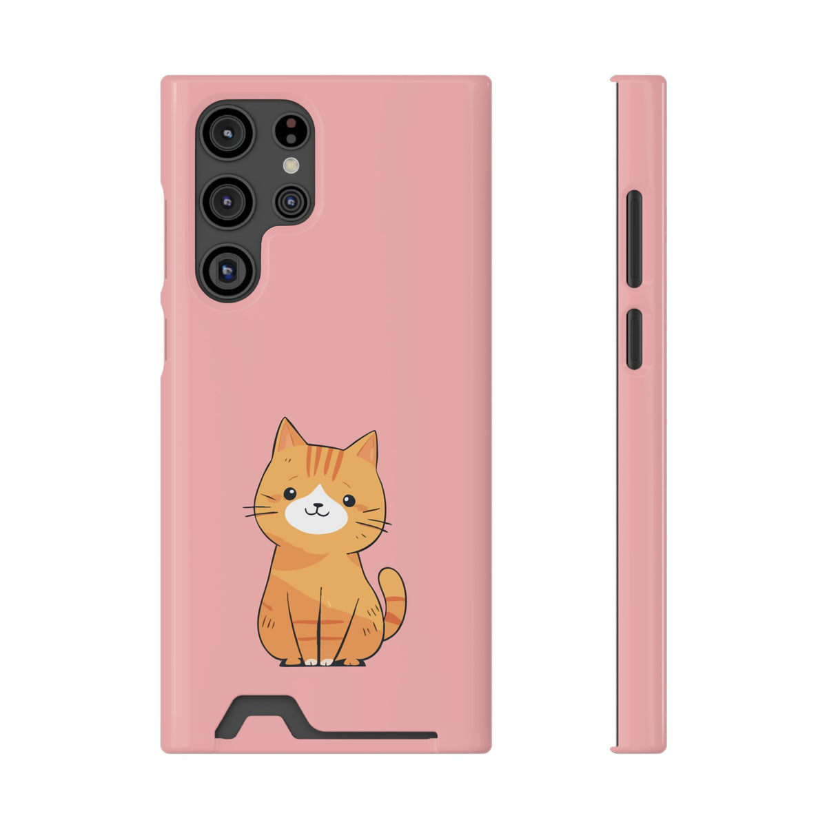 Ginger Kitten phone case with card holder for Samsung Galaxy S22 Ultra, glossy finish