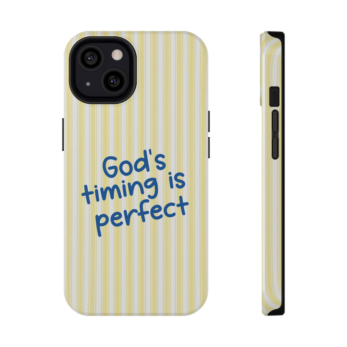 God's Timing protective phone case for iPhone 13, glossy finish