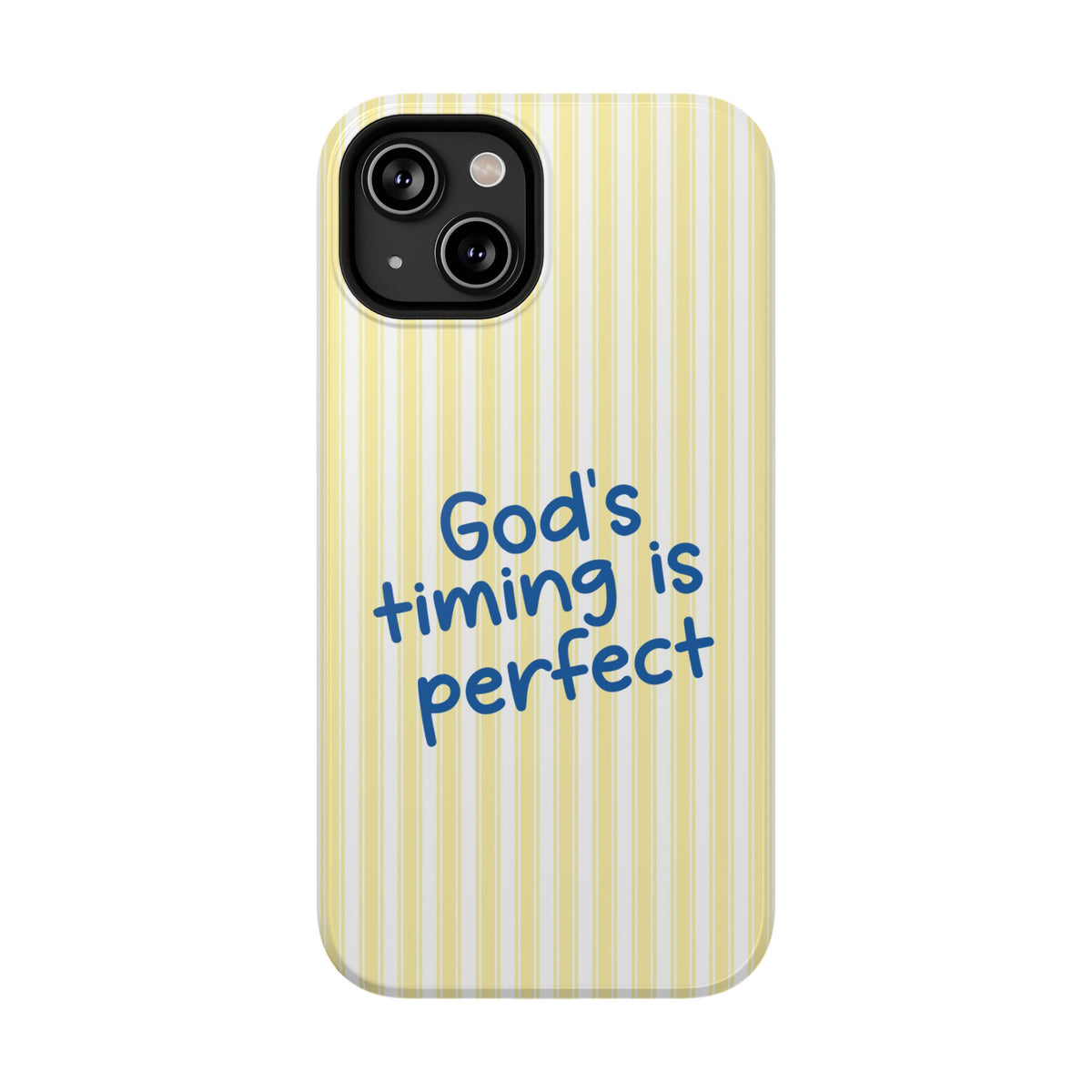 God's Timing protective phone case for iPhone 14, glossy finish