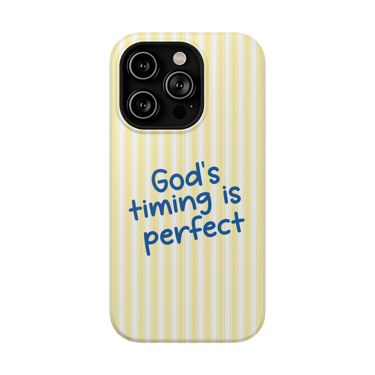 God's Timing protective phone case for iPhone 14 Pro, glossy finish