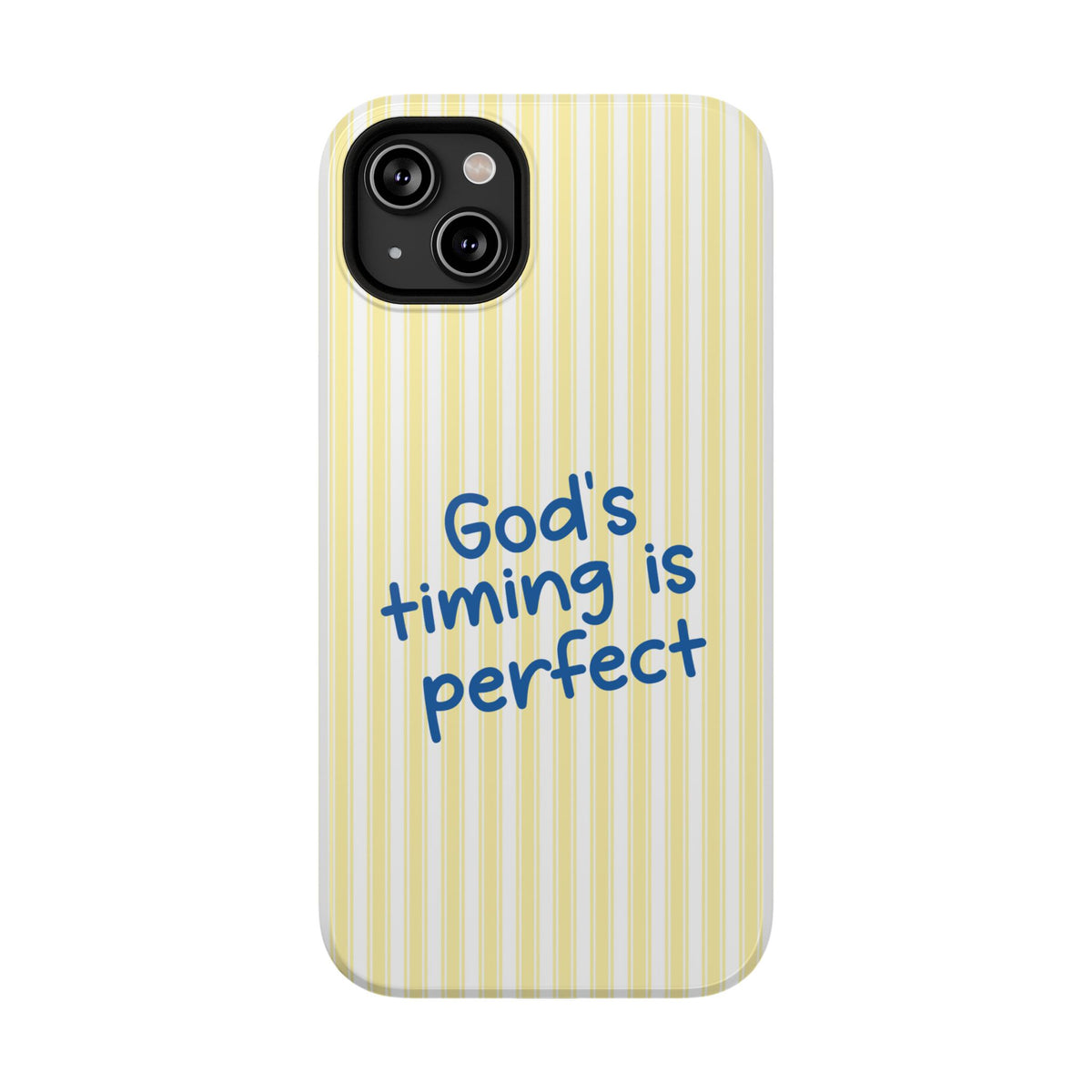 God's Timing protective phone case for iPhone 14 Plus, glossy finish