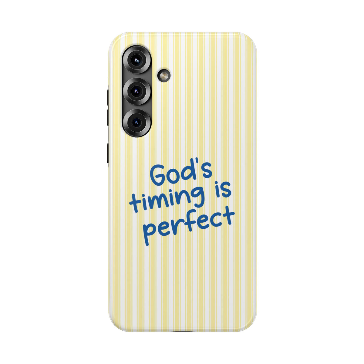 God's Timing protective phone case for Samsung Galaxy S25 Plus, glossy finish