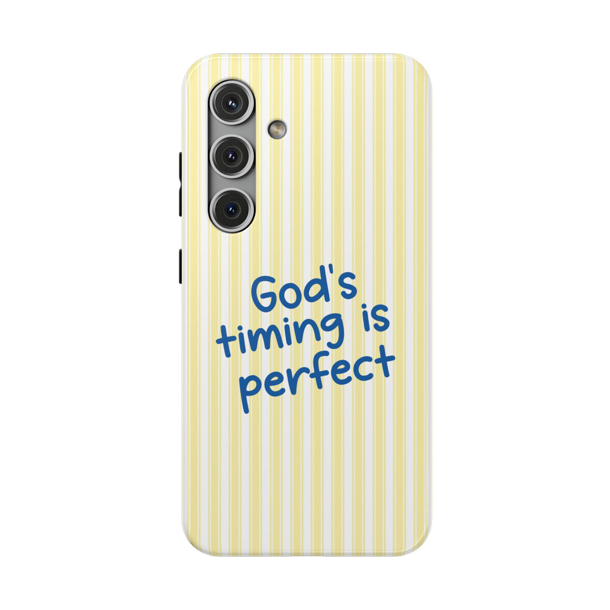 God's Timing protective phone case for Samsung Galaxy S24, glossy finish