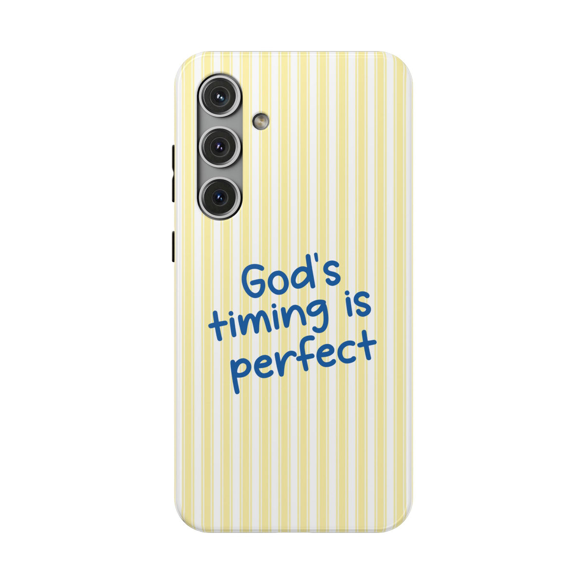God's Timing protective phone case for Samsung Galaxy S24 Plus, glossy finish