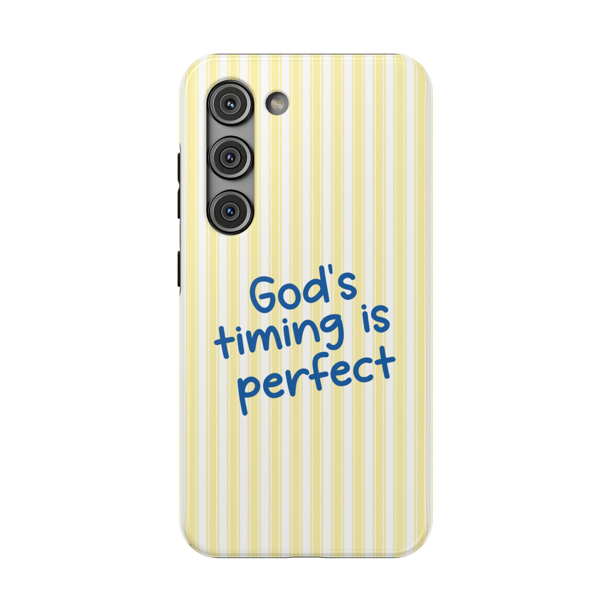 God's Timing protective phone case for Samsung Galaxy S23, glossy finish