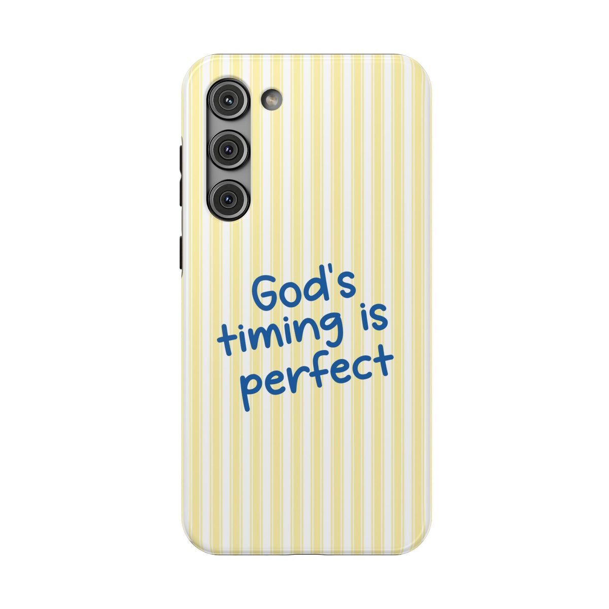 God's Timing protective phone case for Samsung Galaxy S23 Plus, glossy finish