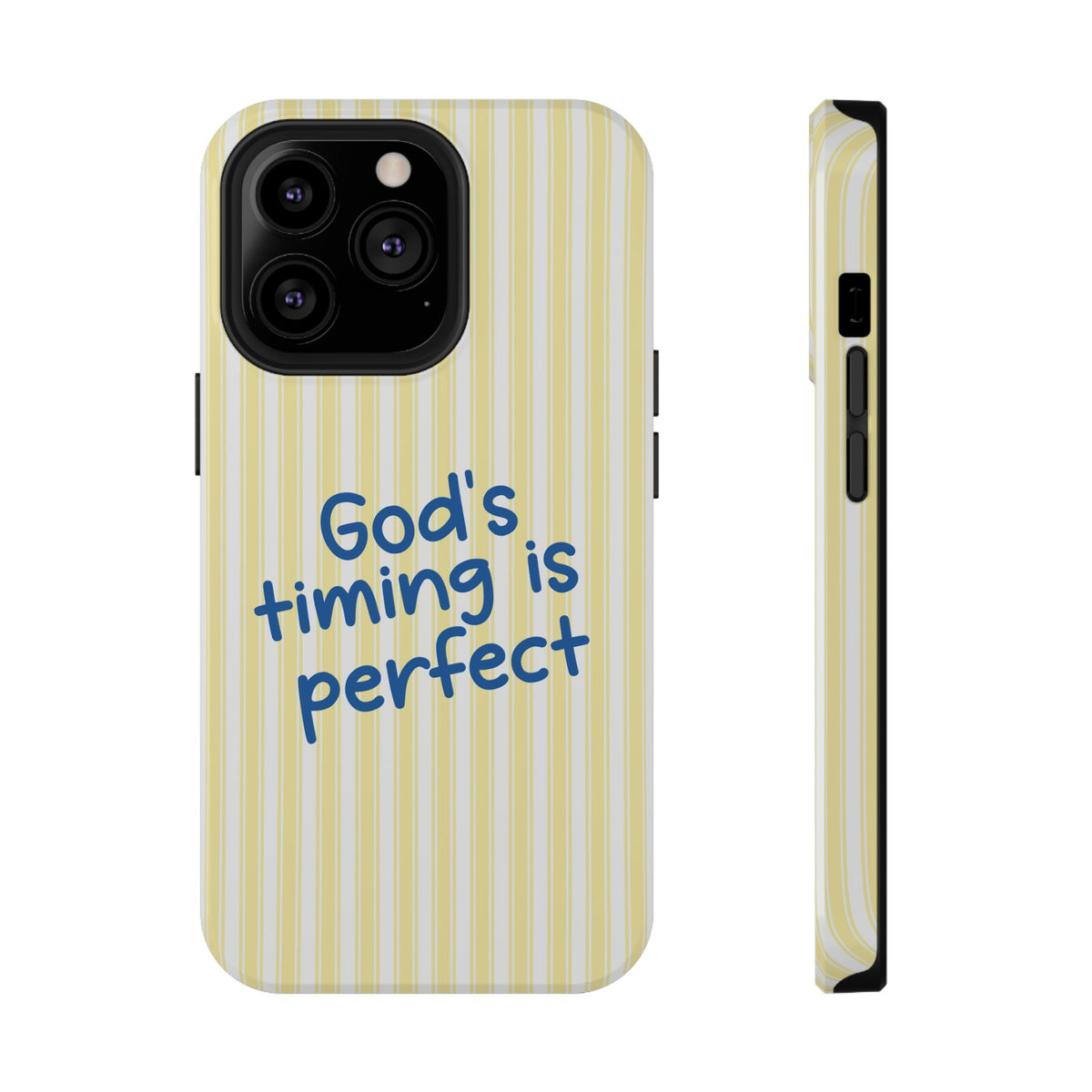 God's Timing protective phone case for iPhone 13 Pro, glossy finish