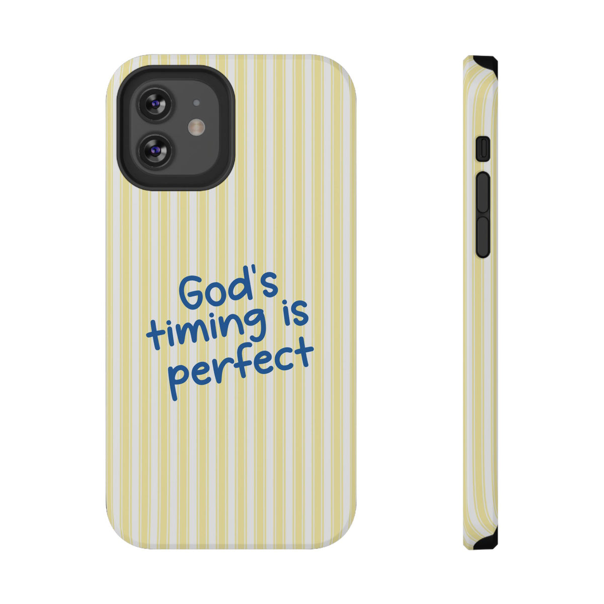 God's Timing protective phone case for iPhone 12, glossy finish