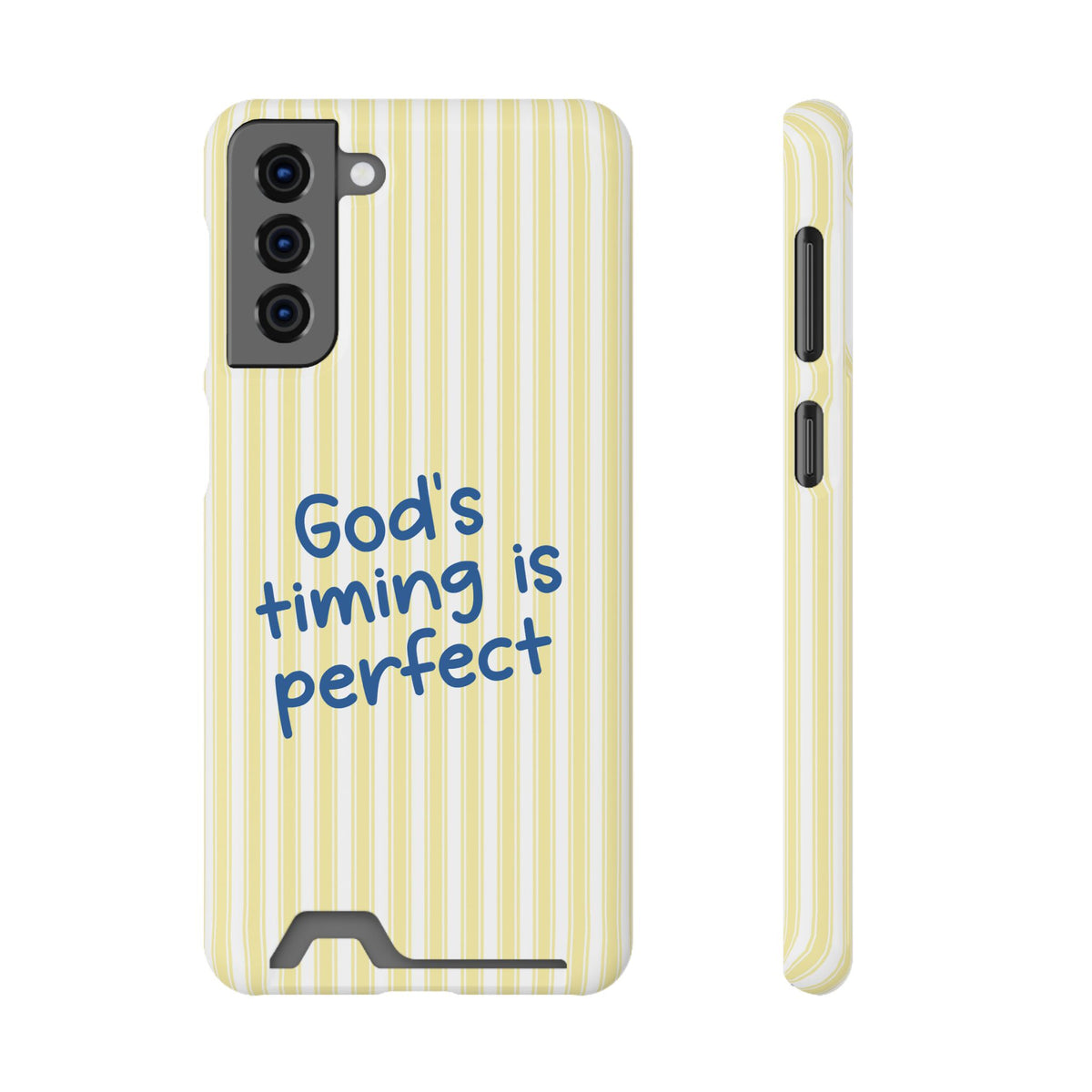 God's Timing phone case with card holder for Samsung Galaxy S21 Plus, glossy finish