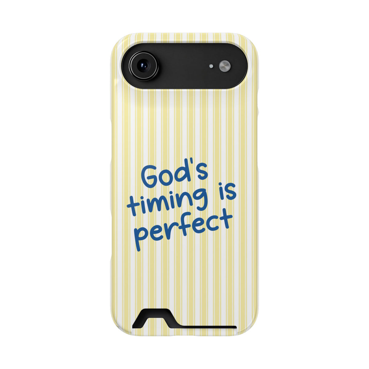 God's Timing phone case with card holder for iPhone 17 Air, glossy finish