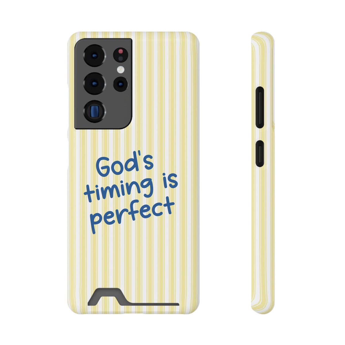 God's Timing phone case with card holder for Samsung Galaxy S22 Plus, glossy finish