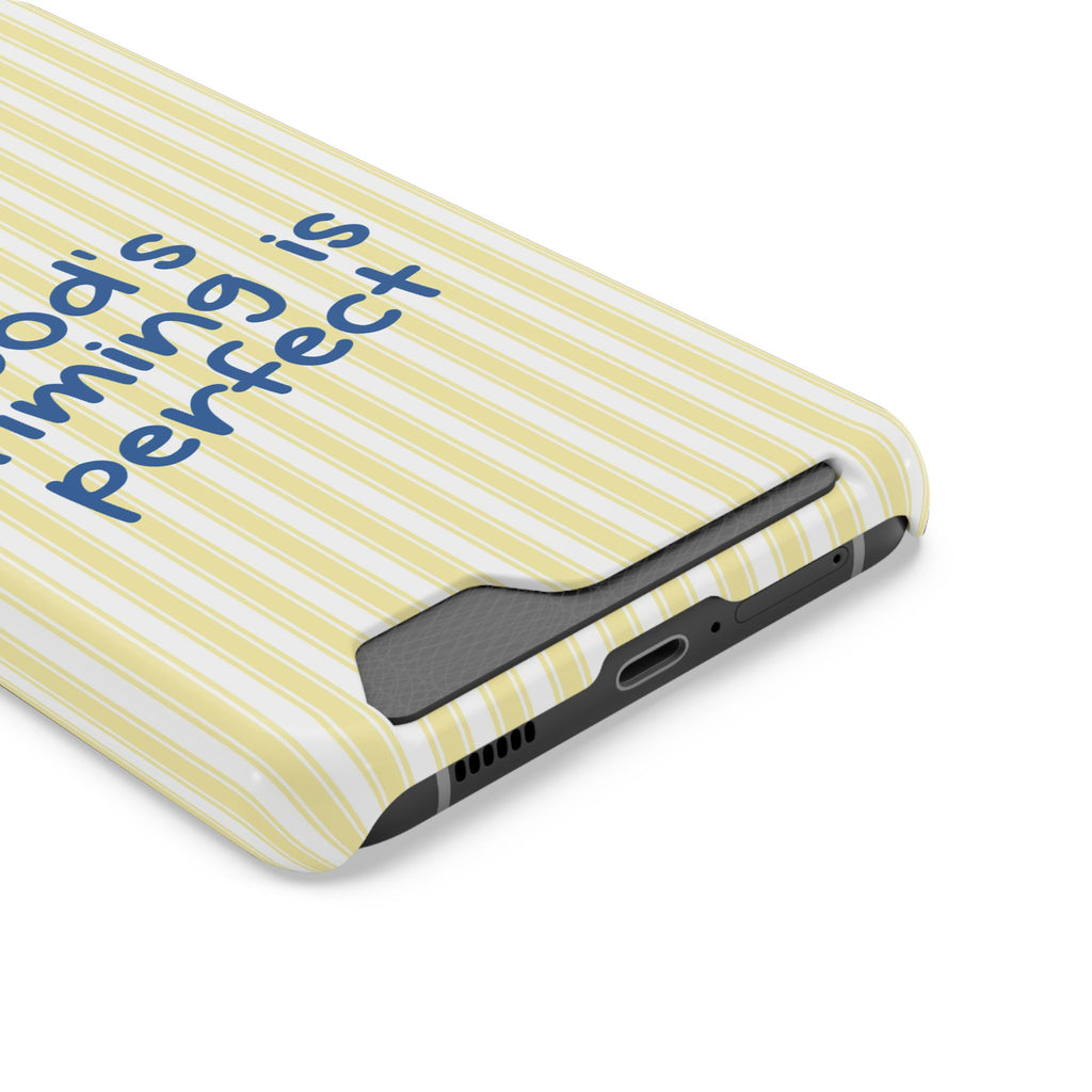 God's Timing phone case with card holder, close-up of the card slot