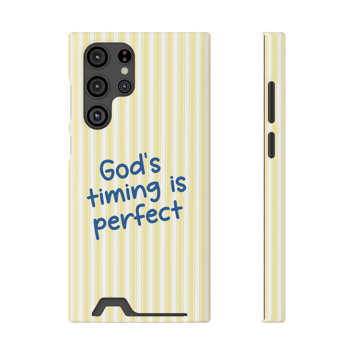 God's Timing phone case with card holder for Samsung Galaxy S22 Ultra, glossy finish