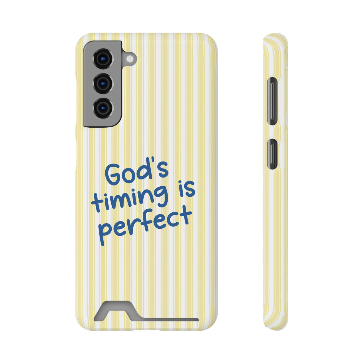 God's Timing phone case with card holder for Samsung Galaxy S21, glossy finish