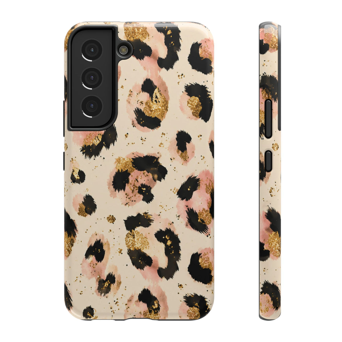 Golden Leopard protective phone case for Samsung Galaxy S22, glossy finish