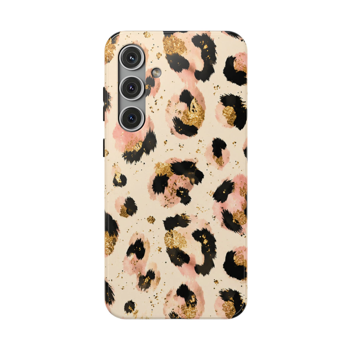 Golden Leopard protective phone case for Samsung Galaxy S24 Plus, glossy finish