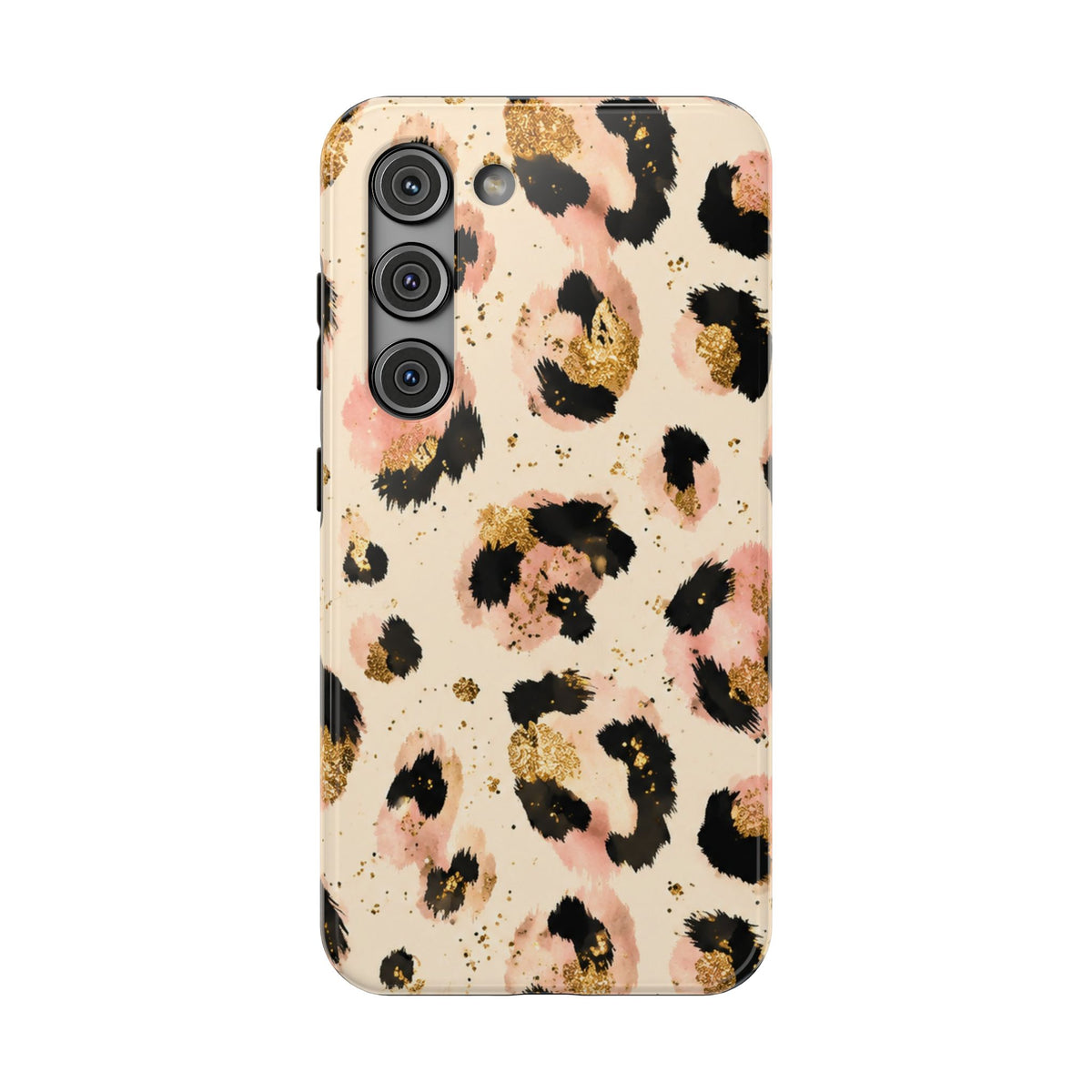Golden Leopard protective phone case for Samsung Galaxy S23, glossy finish