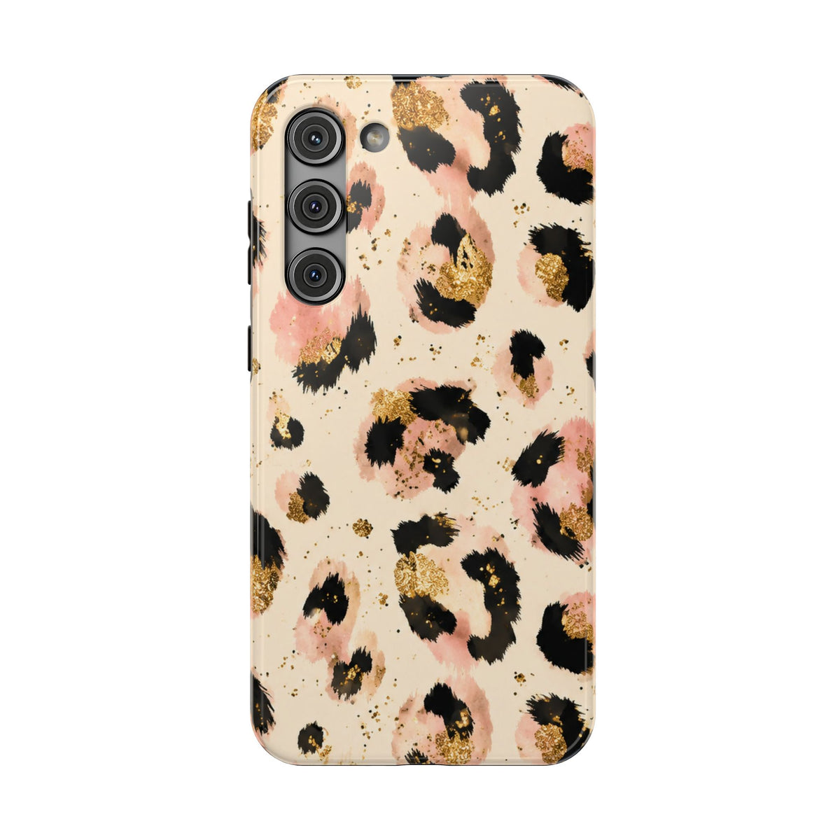 Golden Leopard protective phone case for Samsung Galaxy S23 Plus, glossy finish