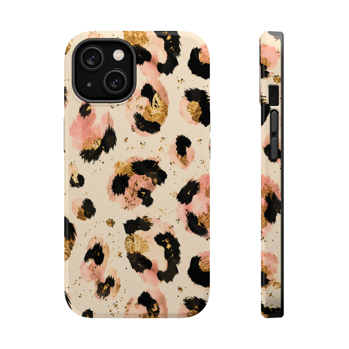 Golden Leopard MagSafe case for iPhone 14, glossy finish