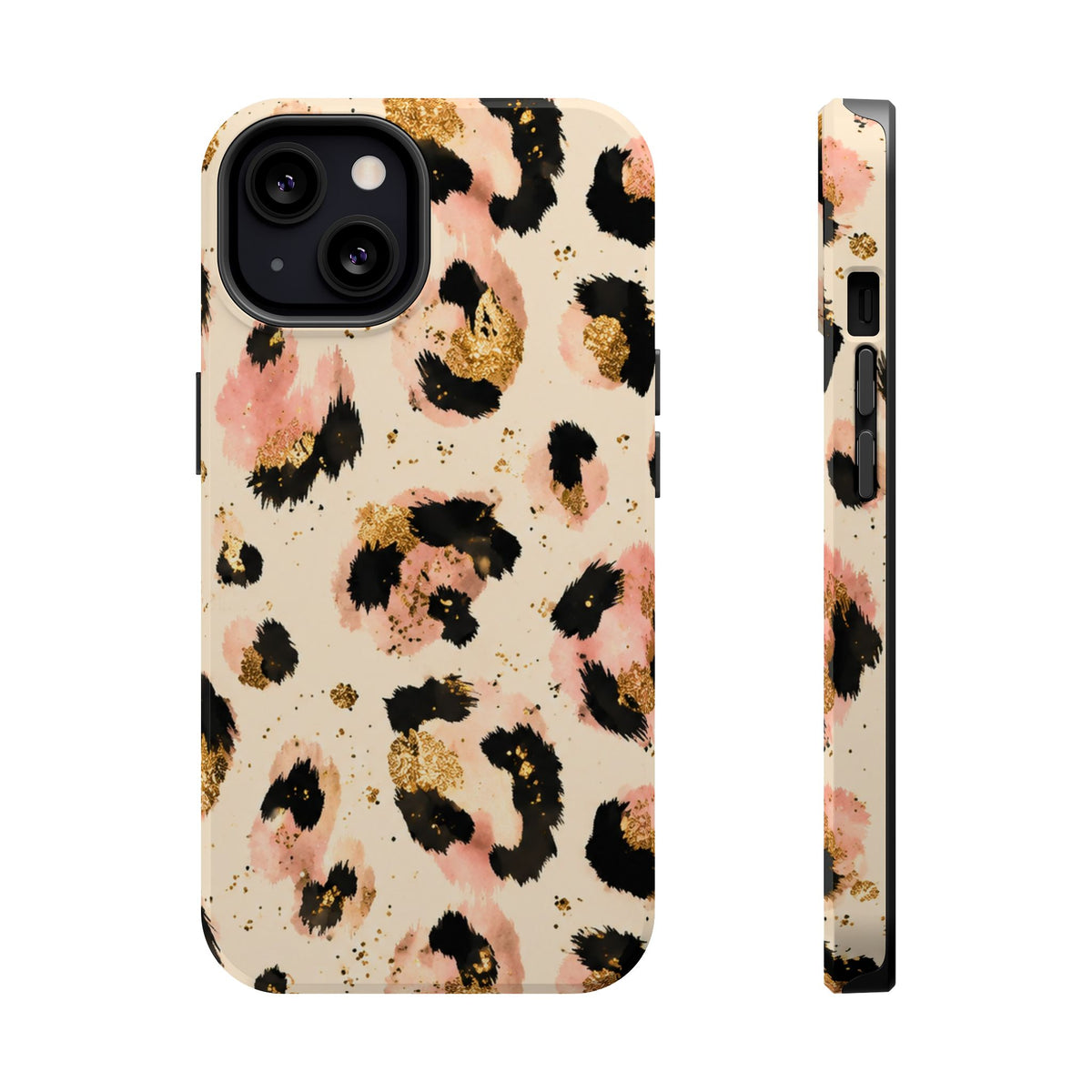 Golden Leopard MagSafe case for iPhone 13, glossy finish