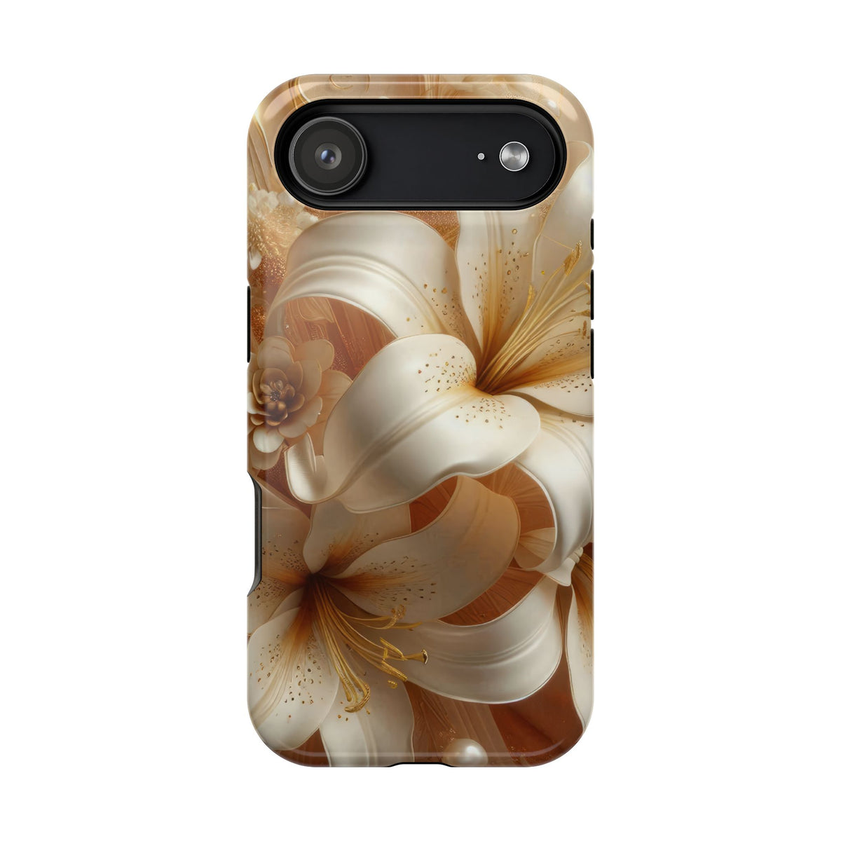 Golden Lily protective phone case for iPhone 17 Air, glossy finish