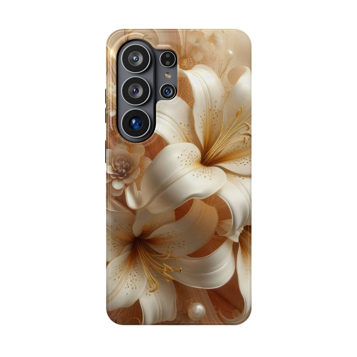 Golden Lily protective phone case for Samsung Galaxy S26 Ultra, glossy finish