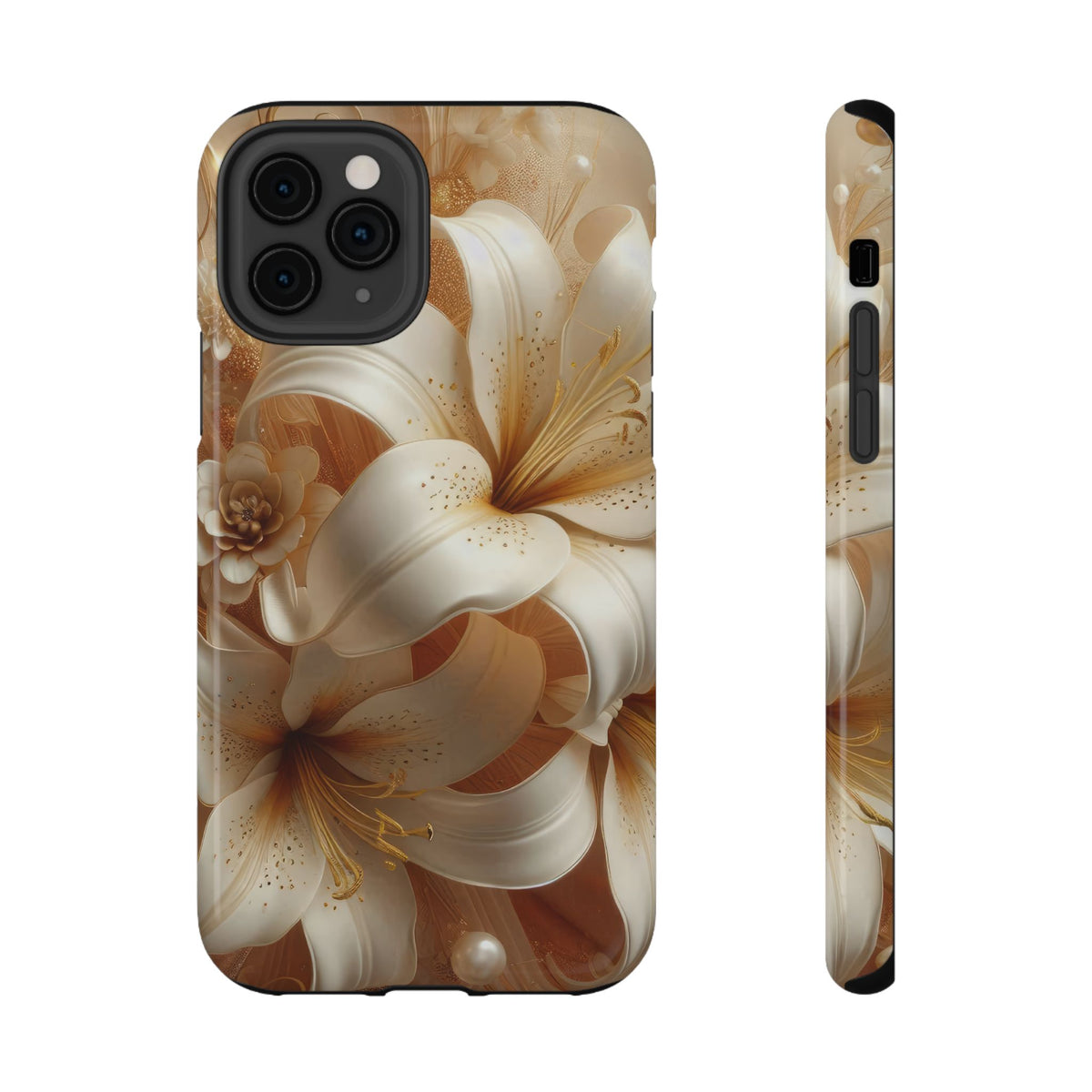 Golden Lily protective phone case for iPhone 11 Pro, glossy finish