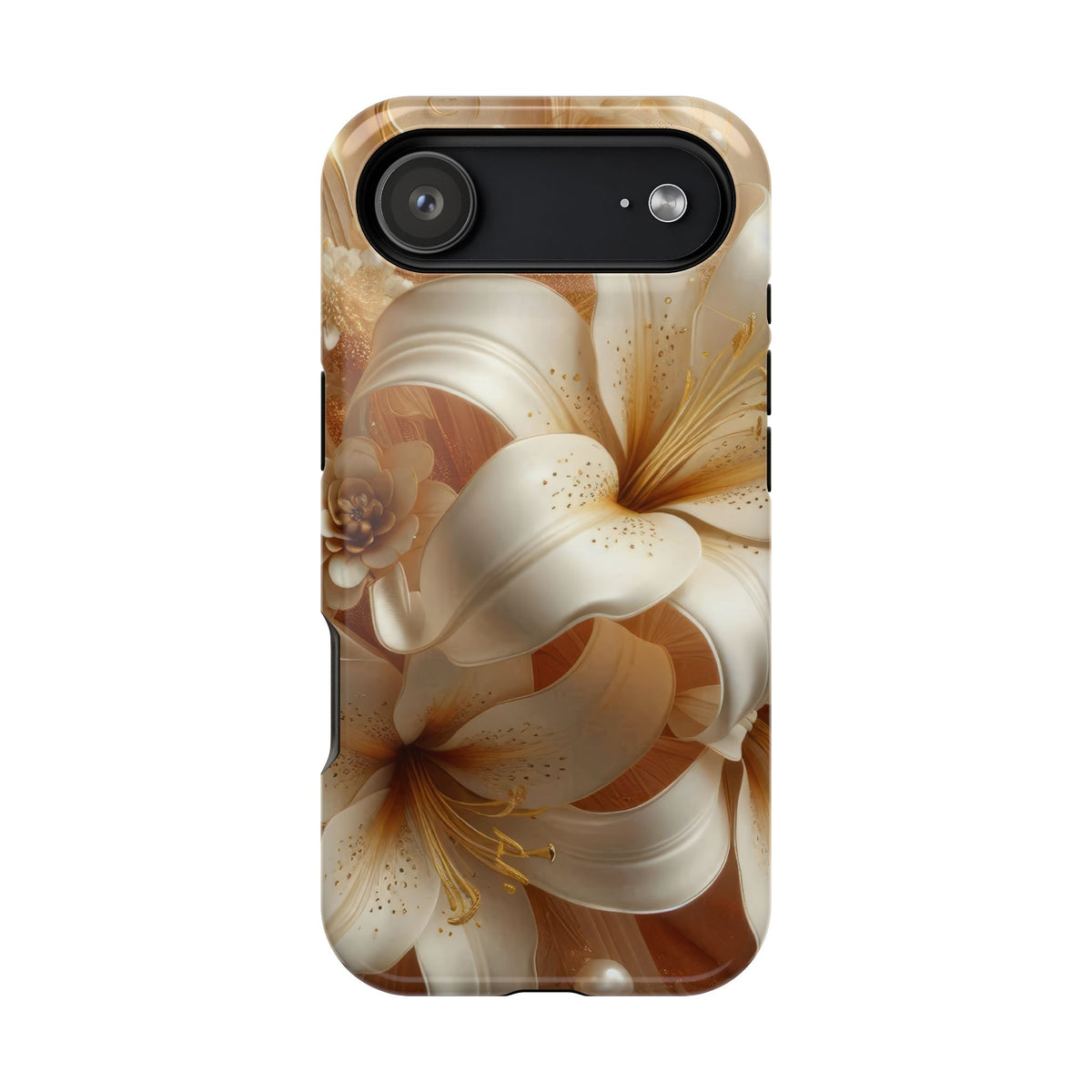 Golden Lily MagSafe case for iPhone 17 Air, glossy finish