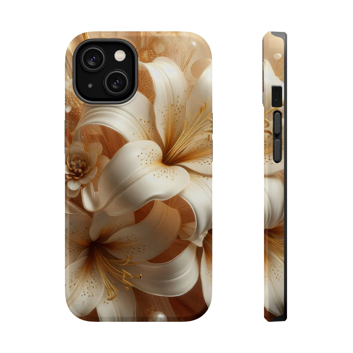Golden Lily MagSafe case for iPhone 14, glossy finish