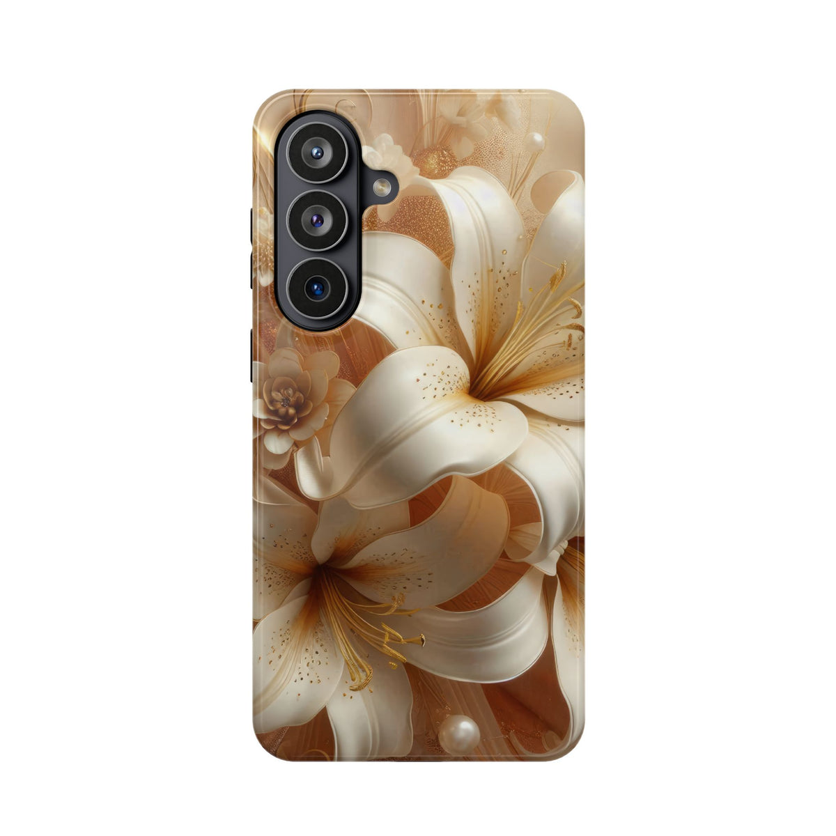 Golden Lily MagSafe case for Samsung Galaxy S26 Plus, glossy finish