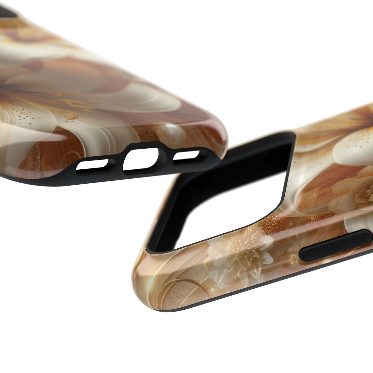 Golden Lily MagSafe case, close-up at an angle