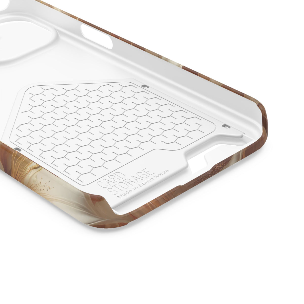 Golden Lily phone case with card holder for iPhone 13, glossy finish