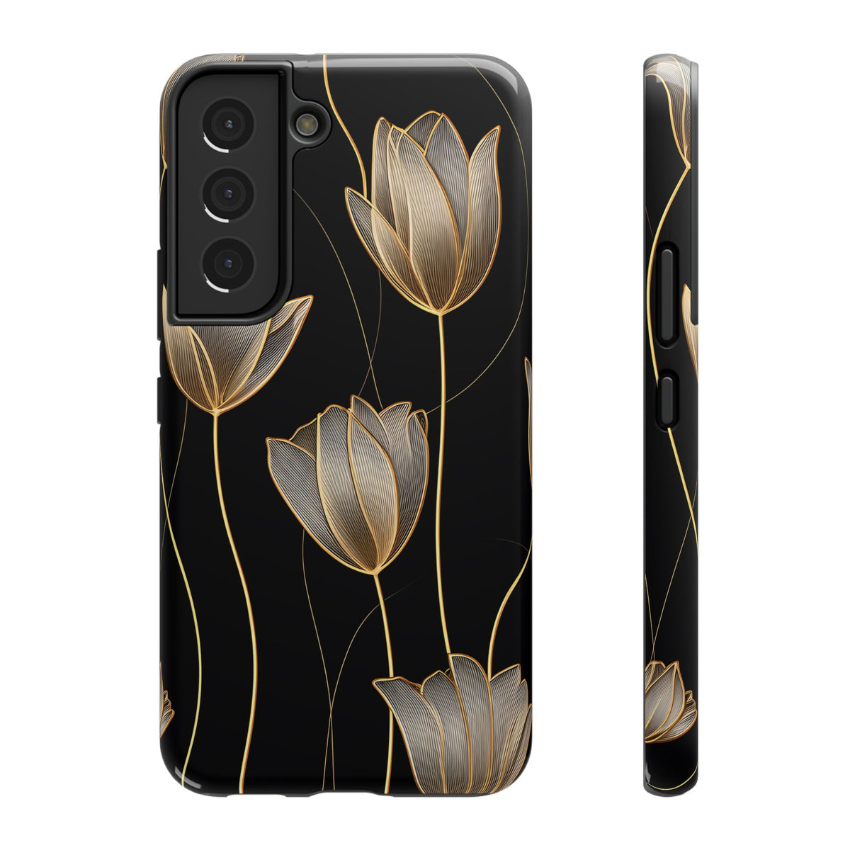 Golden Tulip protective phone case for Samsung Galaxy S22, glossy finish