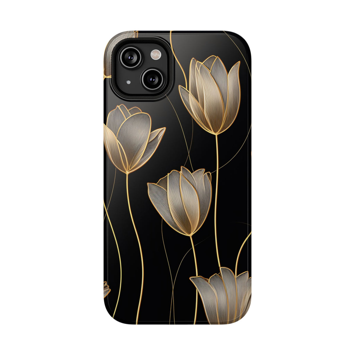 Golden Tulip protective phone case for iPhone 14 Plus, glossy finish