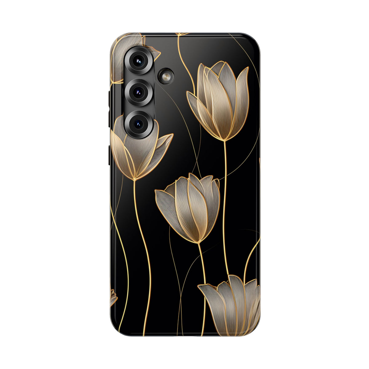 Golden Tulip protective phone case for Samsung Galaxy S25 Plus, glossy finish