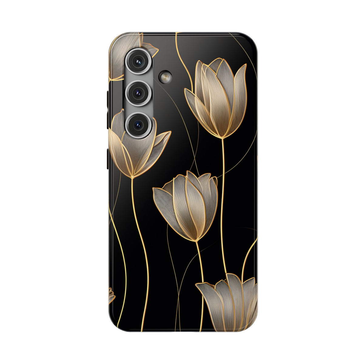 Golden Tulip protective phone case for Samsung Galaxy S24, glossy finish
